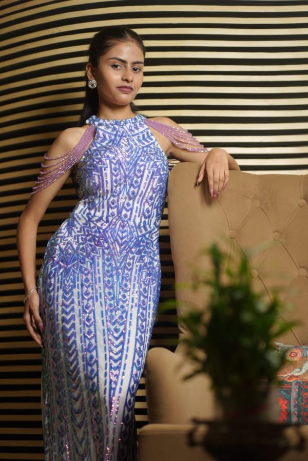 Light Purple Long Western Gown